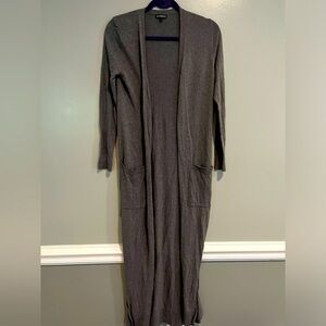 Express long duster cardigan XS gray.
